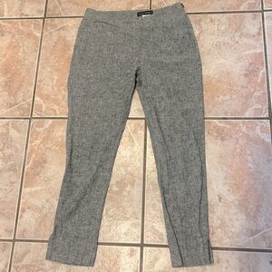 vintage linen blend cropped office professional trousers